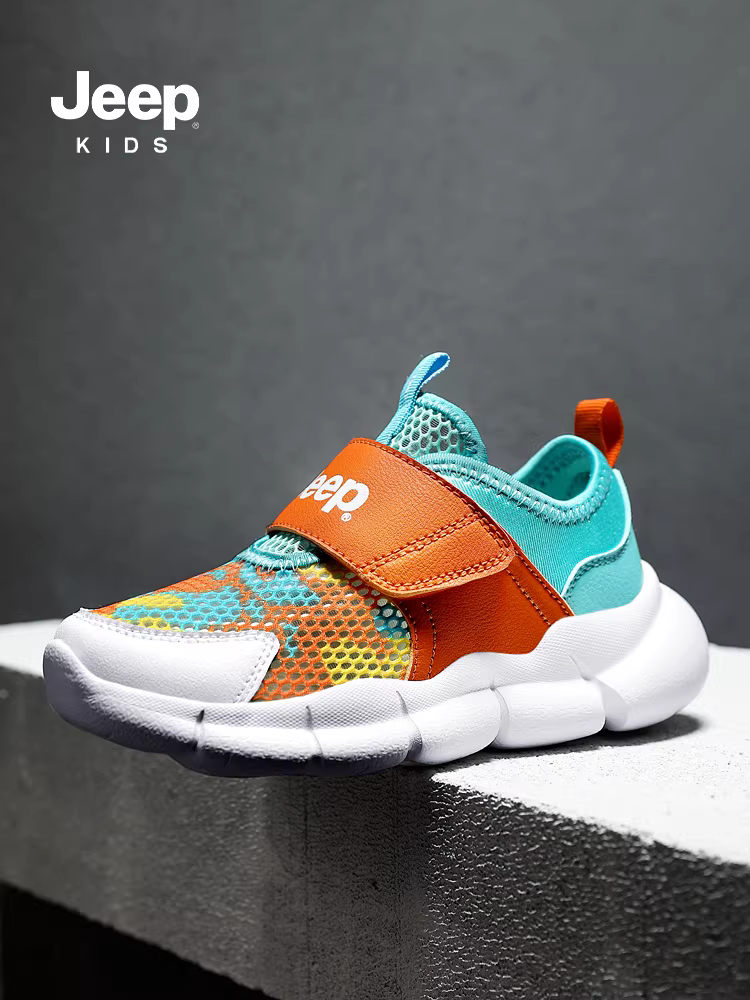 Giày thể thao lưới trẻ em Jeep mùa thu 2025 kiểu mới giày bướm mềm đế mềm chống trơn cho bé gái bé trai