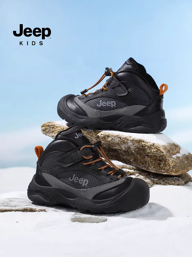 Giày trẻ em Jeep giày thể thao bé trai 2025 mới mùa đông giày cotton lót lông cừu giày du lịch ngoài trời cho trẻ em giày bé gái