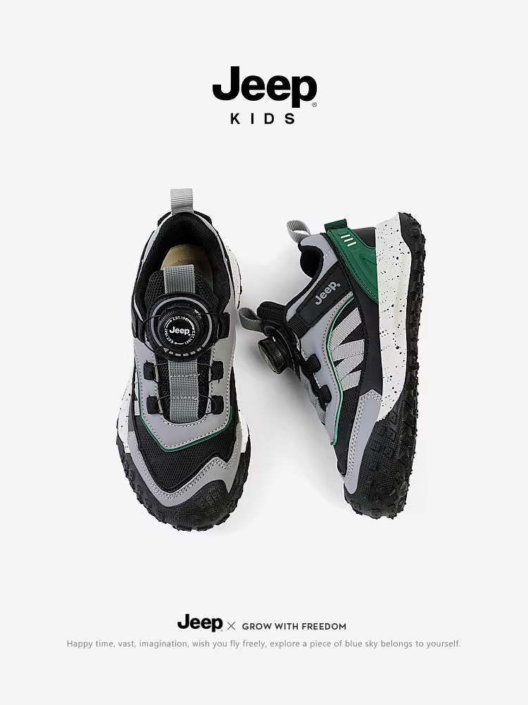 Giày thể thao bé trai Jeep, giày đi bộ chống trơn trượt, giày cotton lót lông mùa đông mới 2025, giày da trẻ em, giày trẻ em.