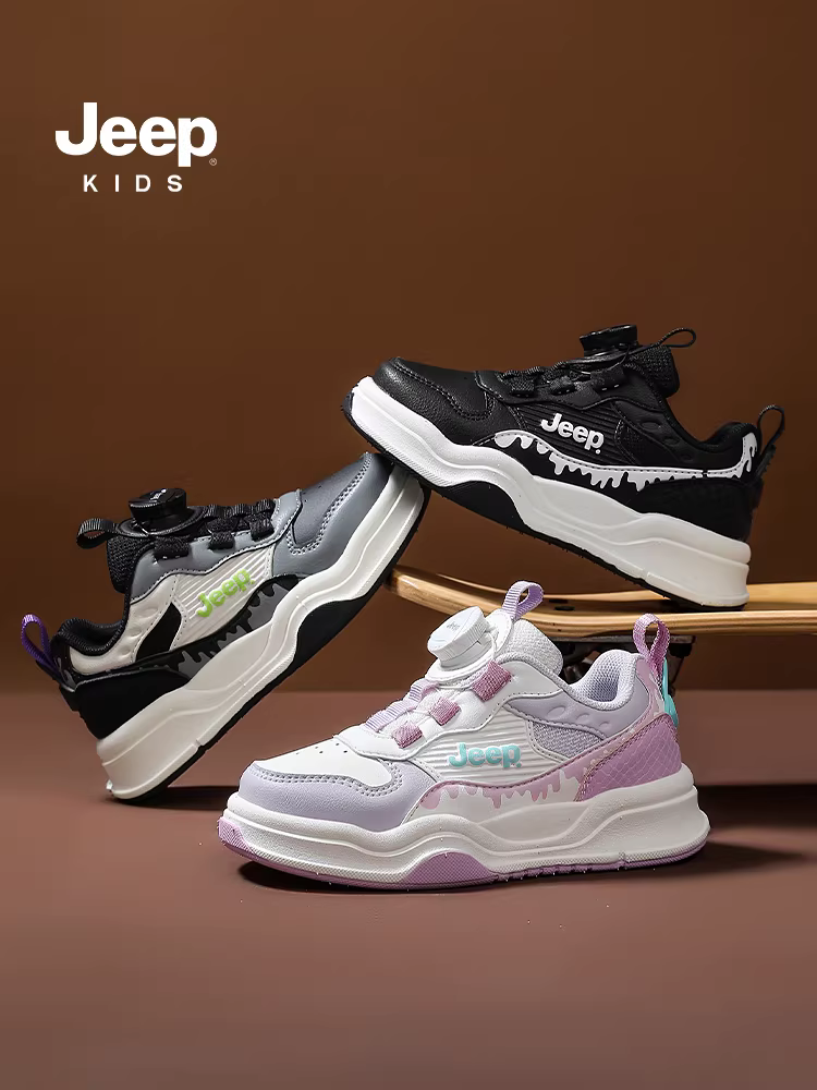 Giày thể thao trẻ em Jeep 2025 mẫu mới mùa thu, giày da trẻ em gái, giày thể thao trẻ em, giày chạy bộ trẻ em