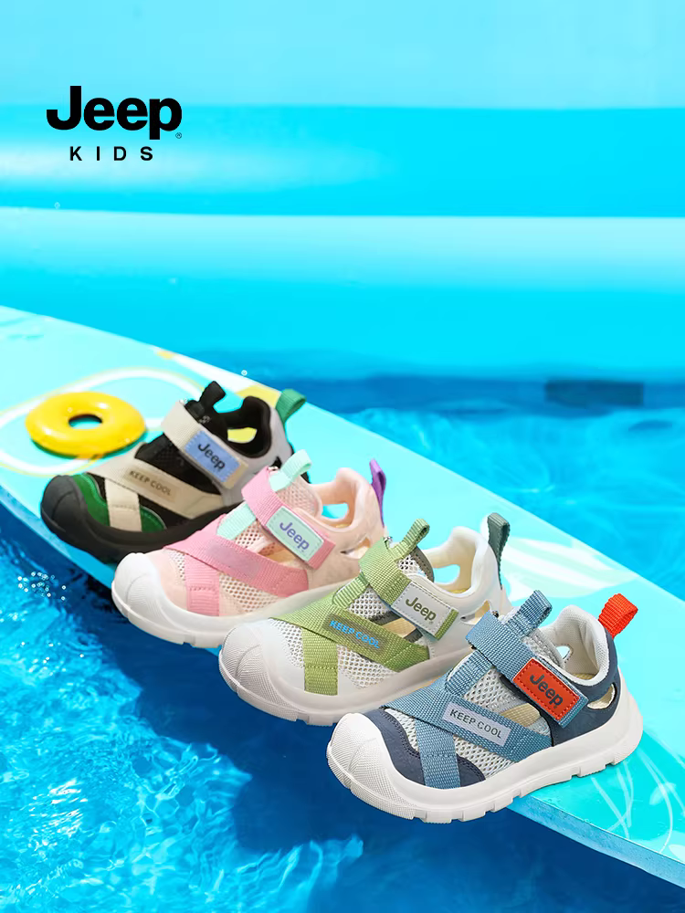 Giày sandal trẻ em Jeep, giày khung, giày nước, giày đi lội nước và đi theo dòng sông, giày thể thao mùa hè mới 2025 cho bé gái, giày đi biển trẻ em