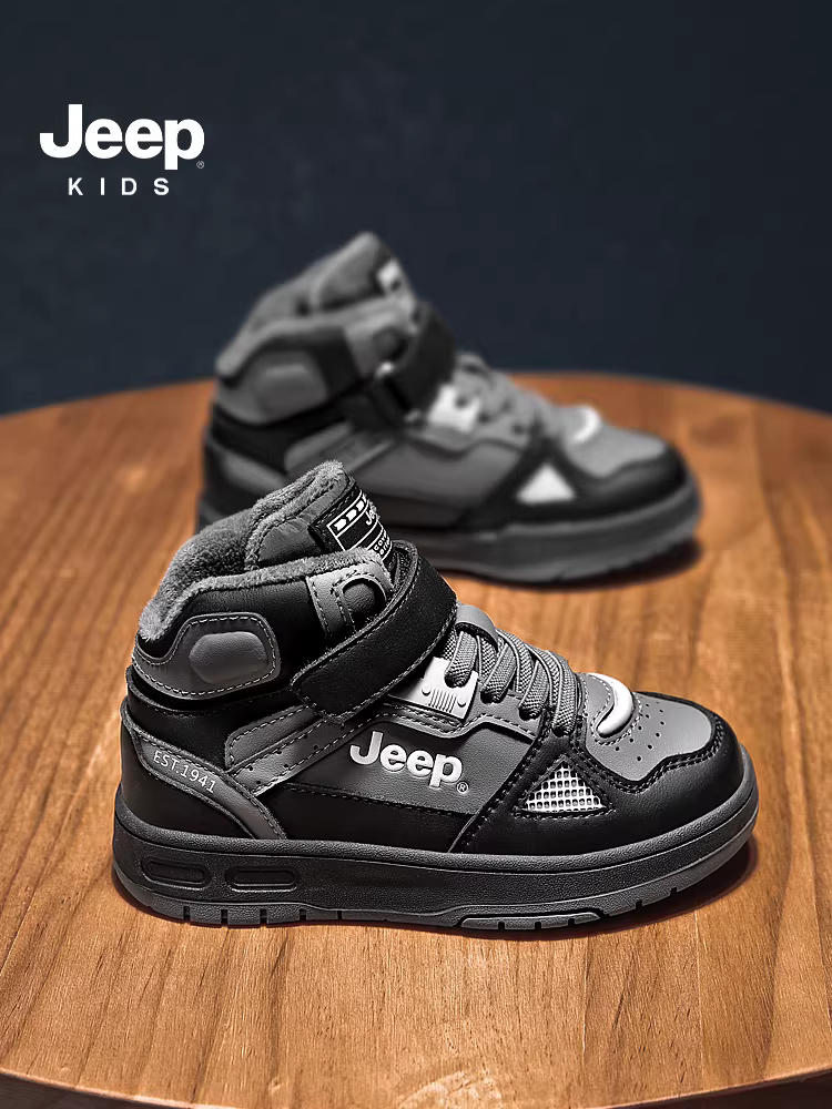 Giày trẻ em Jeep cho bé trai, giày thể thao đế mềm mùa thu, giày cao cổ mới 2025, giày bé gái, giày thể thao trẻ em.