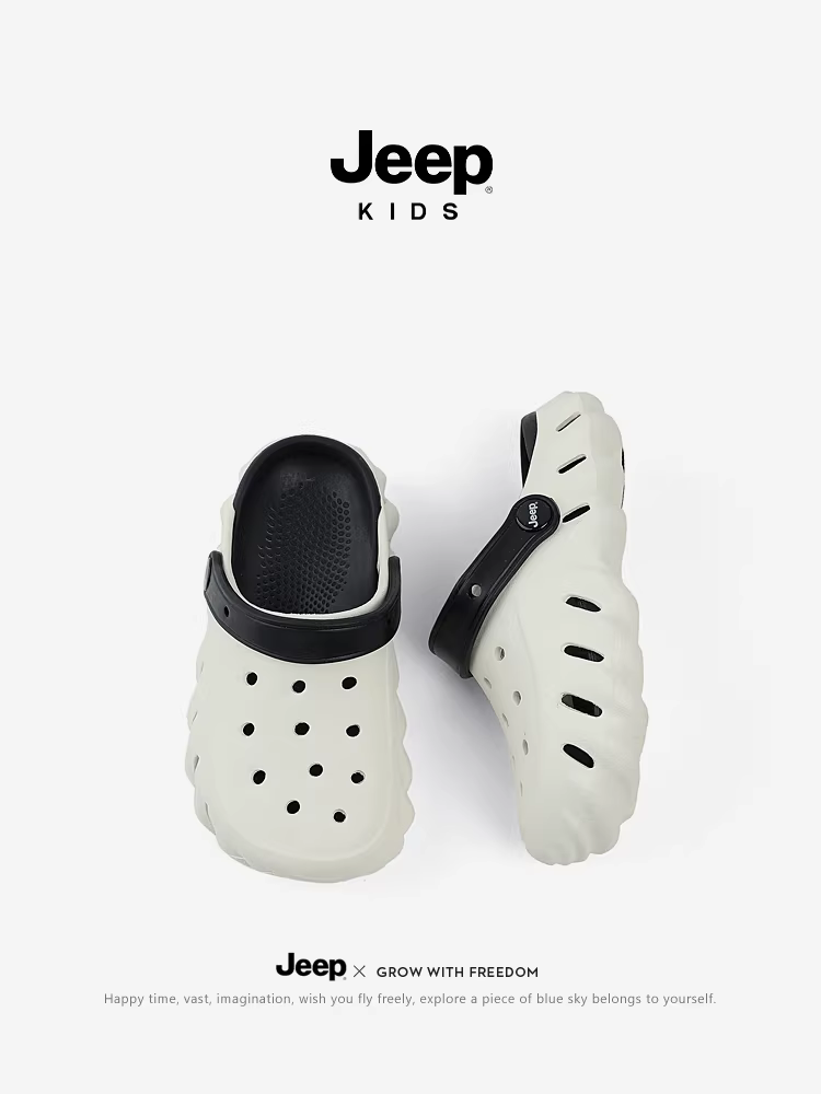 Giày trẻ em Jeep cho bé trai, dép mùa hè thoáng khí, mẫu mới 2025, giày đi biển đế mềm nhẹ, guốc.