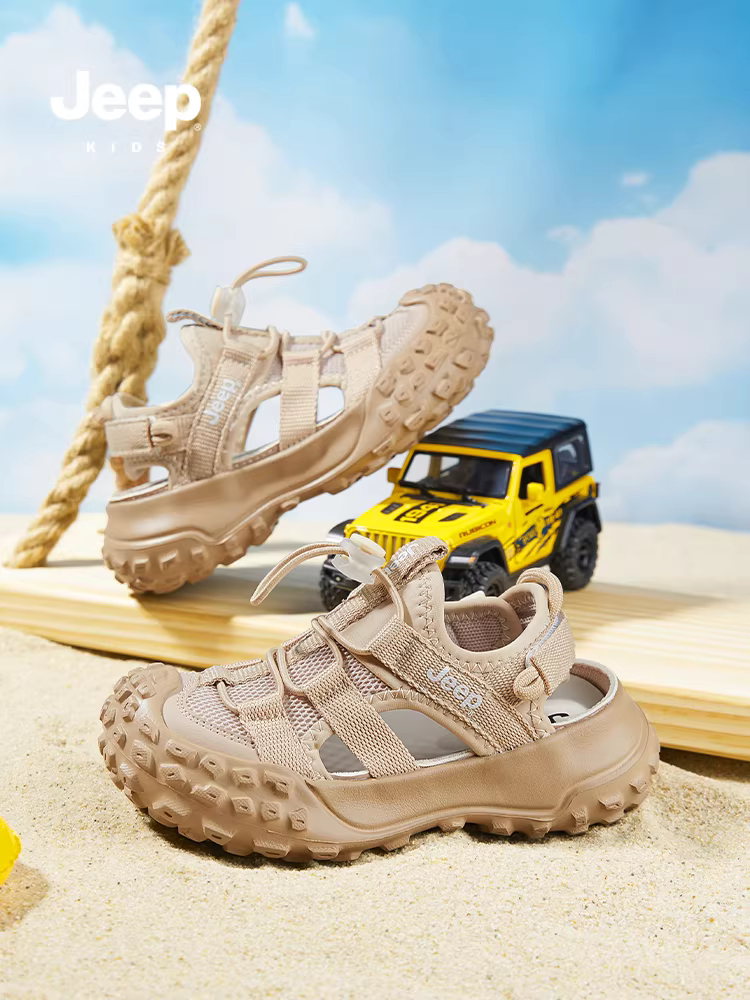Dép kín mũi kiểu mùa hè cho bé Jeep, giày bé trai 2024, giày nước cho bé gái, giày đi biển