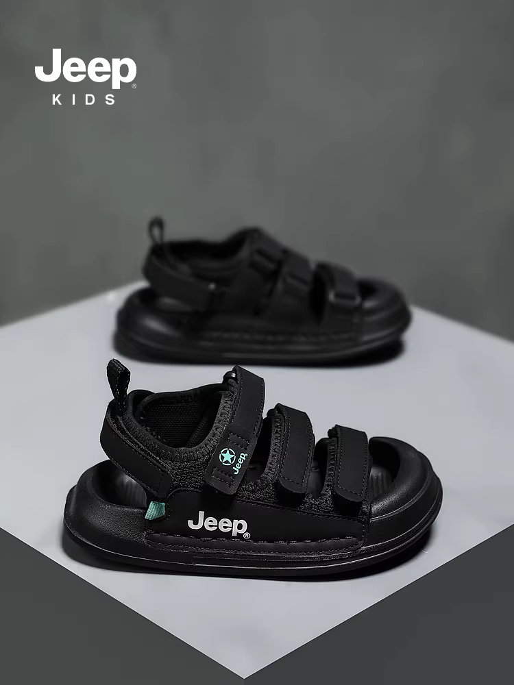 Giày sandal kín mũi cho bé trai Jeep, mẫu mới hè 2024, giày thể thao đi biển đế mềm chống trơn cho bé trai cỡ trung và lớn