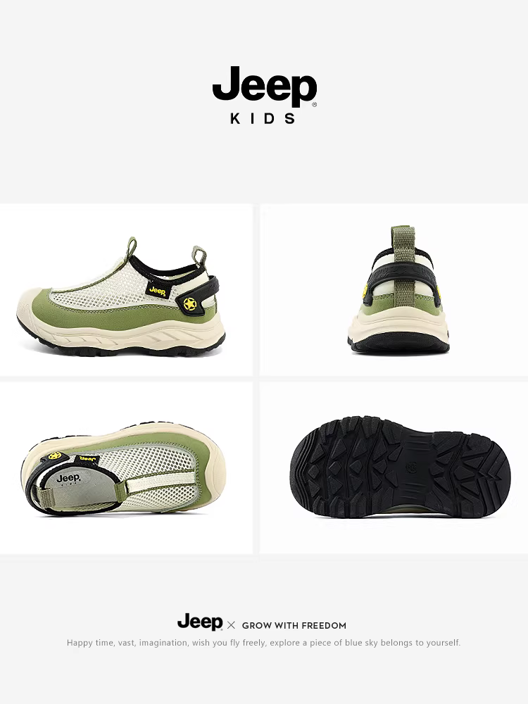 Giày thể thao lưới trẻ em Jeep, giày lưới thoáng khí mùa hè, giày bé trai, giày trẻ em mới 2025, giày bé gái