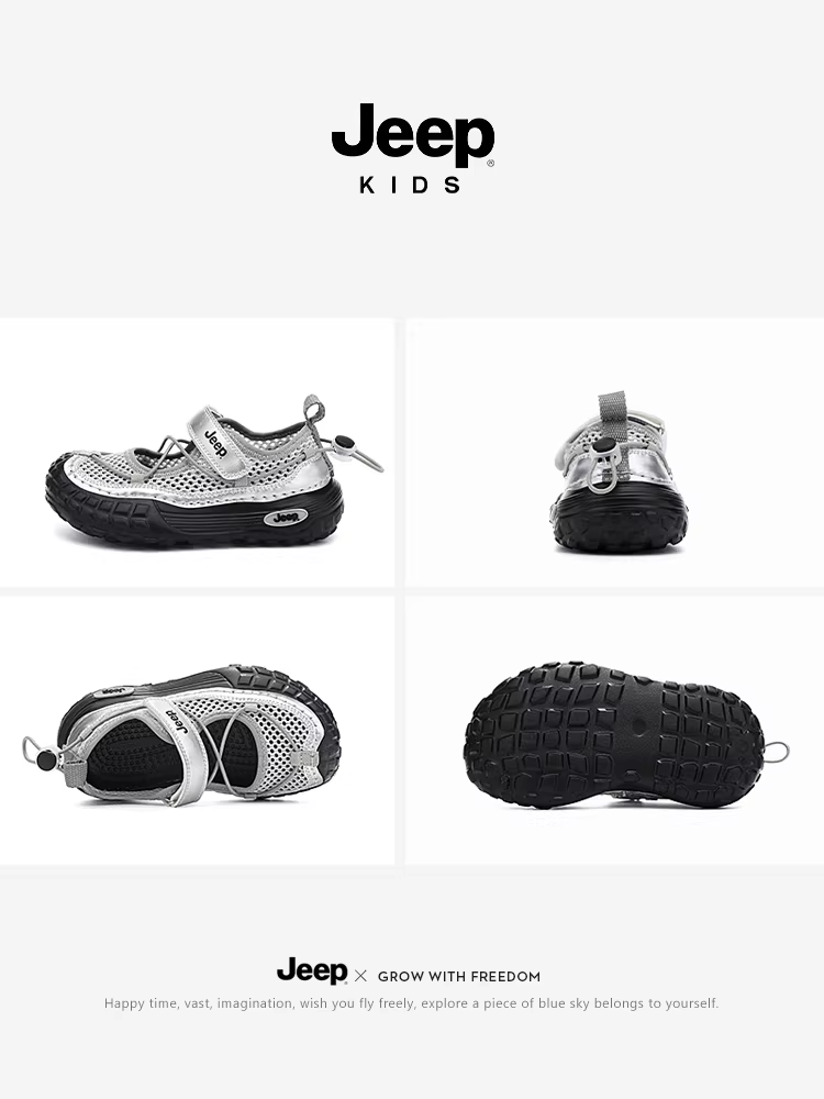 Dép trẻ em Jeep dành cho bé trai, giày đi nước mũi kín để lội nước và đi theo dòng sông, mẫu mới mùa hè 2025, giày thể thao đi biển cho bé gái, chống trơn trượt.
