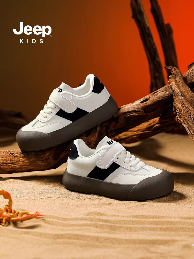 Giày thể thao trẻ em Jeep, kiểu thấp, chống trơn, mùa thu, giày bệt, mẫu mới xuân thu 2024, giày tập luyện trẻ em