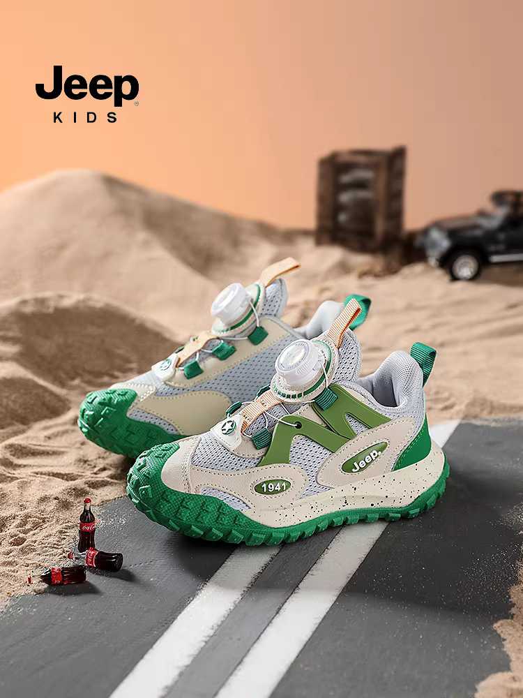 Giày lưới trẻ em Jeep, giày chạy bộ đế mềm nhẹ, giày lưới trẻ em nam, giày thể thao trẻ em mới 2025, thoáng khí