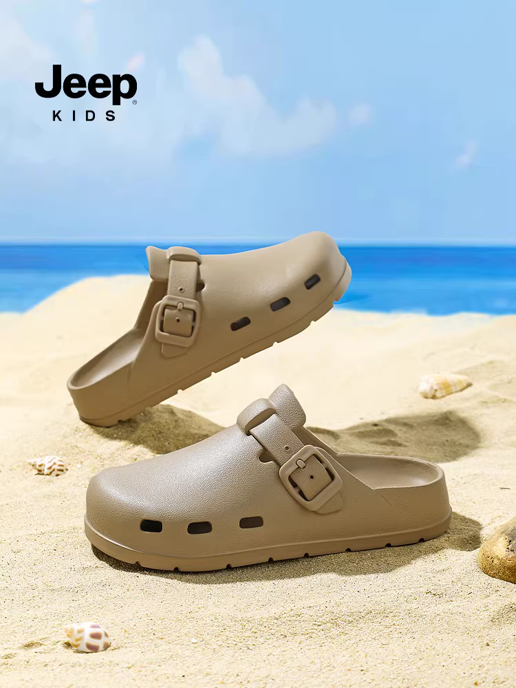 Dép trẻ em Jeep mùa hè 2025 kiểu mới dành cho bé trai, kiểu kín mũi, thoáng khí, kiểu Birkenstock