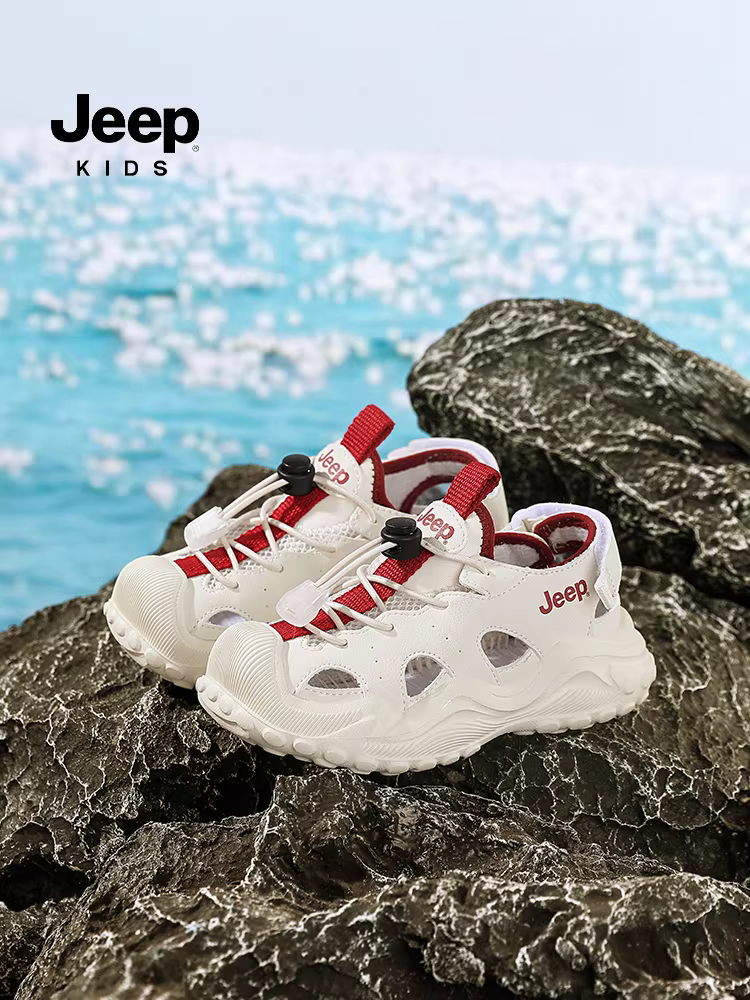 Giày khung khung cho bé gái, dép thể thao chạy bộ mũi kín, giày trẻ em mới mùa hè 2025, giày đi biển cho bé gái.