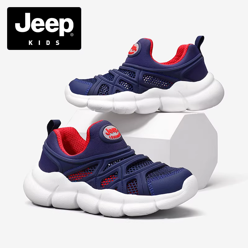 Giày thể thao trẻ em Jeep mẫu mùa hè 2024 giày lưới thoáng khí mới dành cho bé trai lớn hơn Giày trẻ em Caterpillar