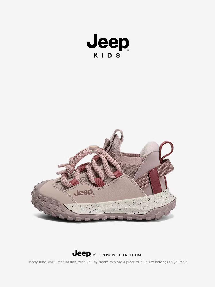 Giày trẻ em Jeep kiểu vớ mùa thu 2024, giày lười da không thấm nước, giày trẻ em, giày nữ
