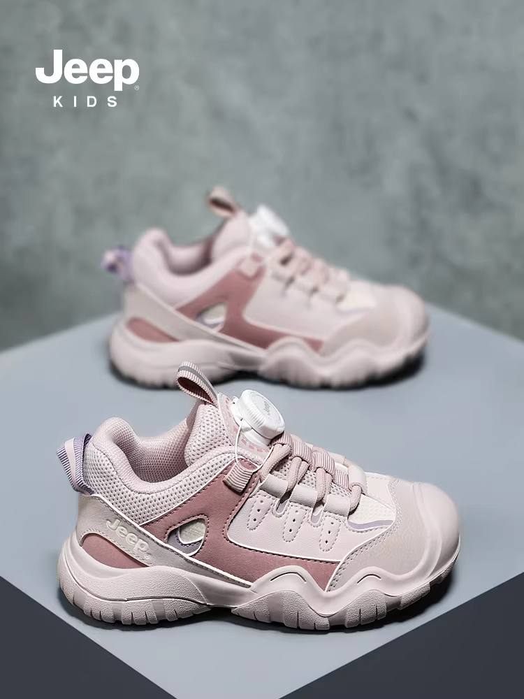 Giày trẻ em Jeep, giày bé gái, giày cotton lót lông mùa đông, giày thể thao trẻ em mẫu mới 2024, đế mềm kiểu núm, giày bé trai.
