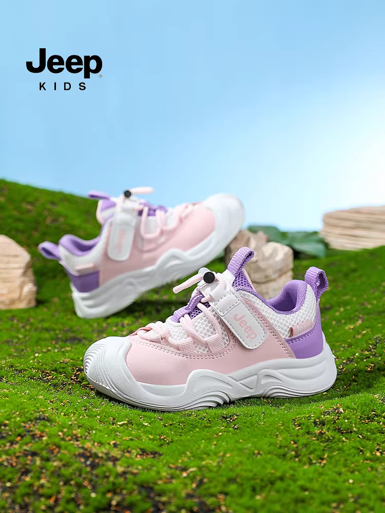 Giày trẻ em Jeep dành cho bé trai, giày chạy bộ nhẹ và thoáng khí có đế mềm cho bé gái, giày thể thao mùa thu mới cho trẻ em 2025, chống trượt