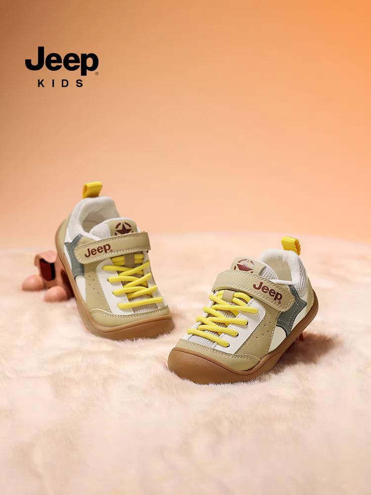 Giày trẻ em Jeep mùa đông 2025, giày bé sơ sinh mới, giày cotton lót lông, giày thể thao trẻ em