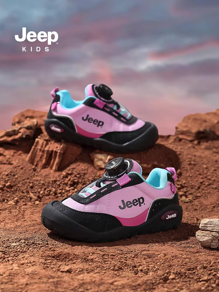 Giày trẻ em kiểu Jeep có khóa cài, mặt da, kiểu dáng thường ngày mùa thu 2025 mẫu mới, giày thể thao đế mềm cho bé.