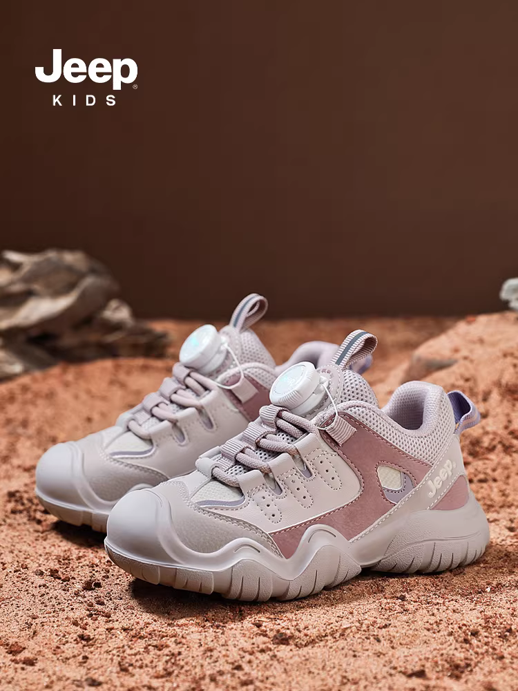 Giày trẻ em Jeep, giày bé gái, giày cotton lót lông mùa đông, giày thể thao trẻ em mẫu mới 2024, đế mềm kiểu núm, giày bé trai.