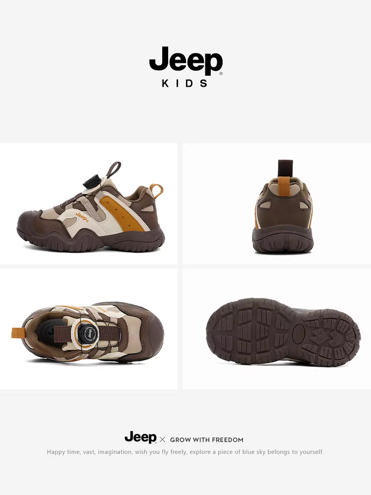 Giày trẻ em Jeep, giày thể thao trẻ em, giày bé trai mùa thu mới 2025, giày đi bộ ngoài trời, giày chạy bộ nhẹ cho bé gái