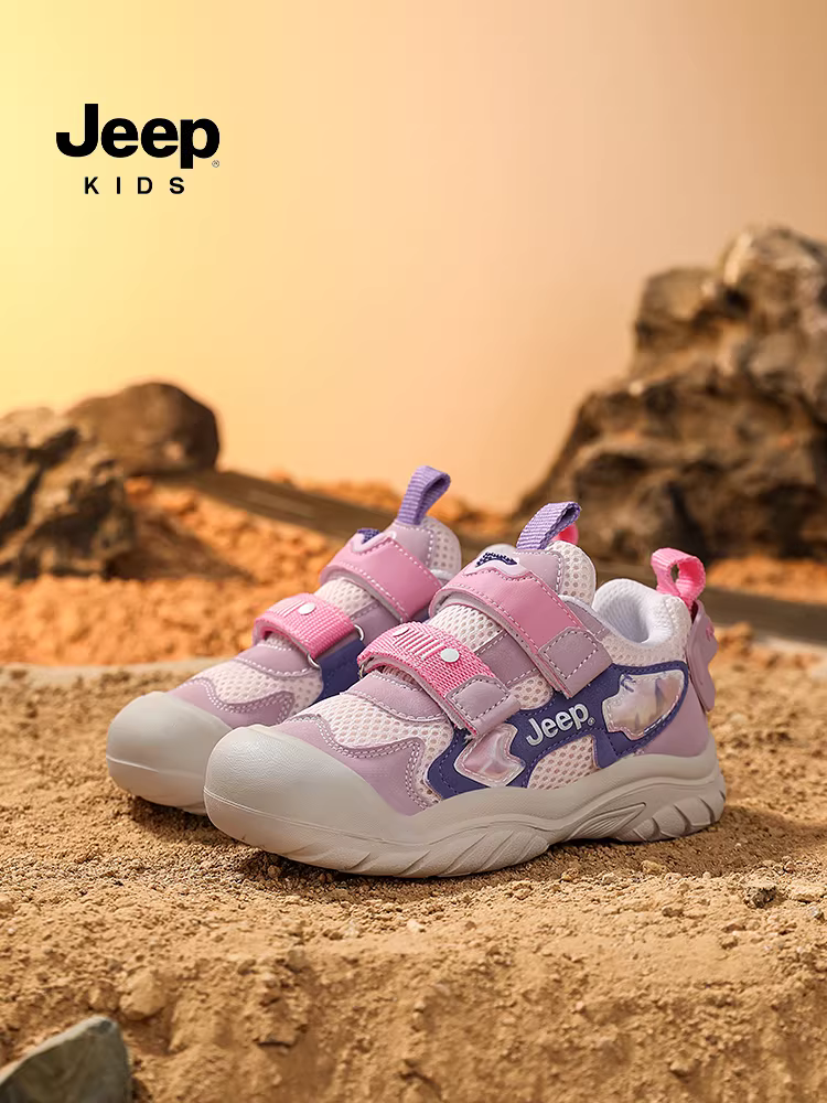 Giày thể thao trẻ em Jeep, giày bé gái, kiểu dáng mùa thu mới 2025, giày lưới thoáng khí cho bé gái, đa năng và thoải mái