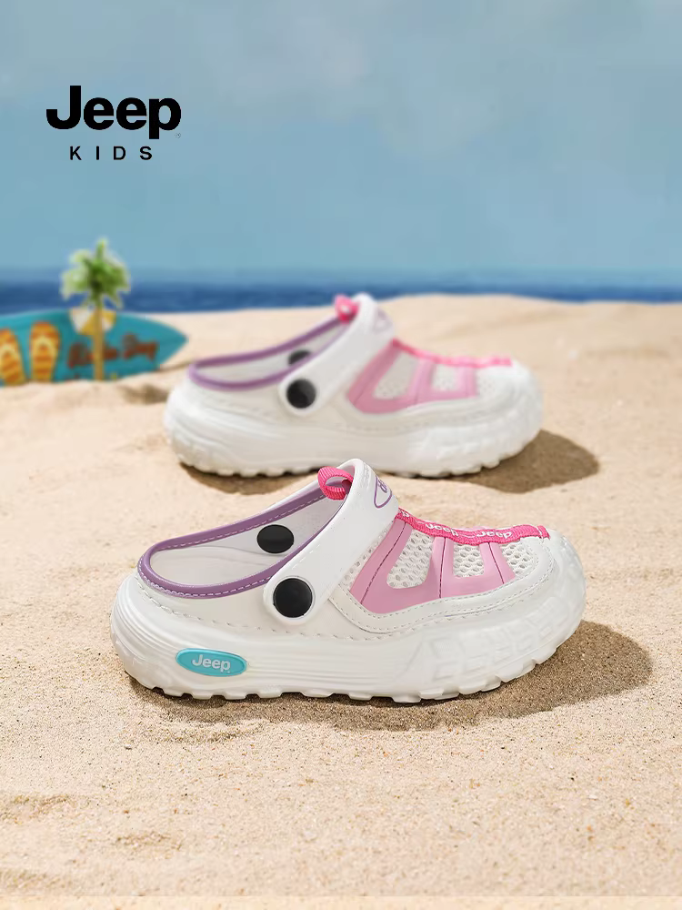 Dép lưới trẻ em Jeep mùa hè 2025, chống nước, mũi kín, đi suối, đi biển