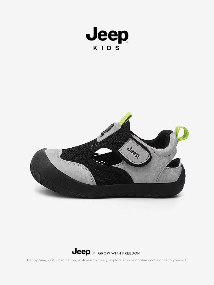 Giày trẻ em Jeep, giày đi biển nhẹ cho trẻ em, giày đi suối cho bé gái, dép sandal kín mũi thoáng khí mùa hè mới 2025