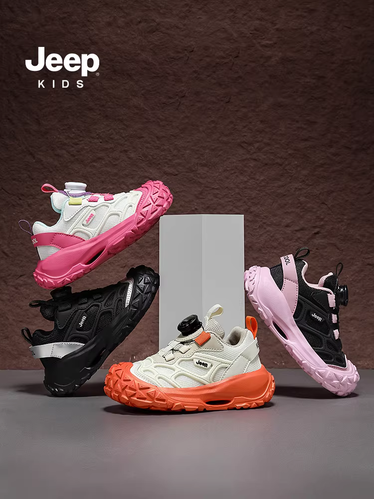 Giày thể thao bé trai Jeep giày lưới trẻ em giày đi bộ đường dài ngoài trời mùa thu 2025 giày trẻ em mới giày chạy bộ