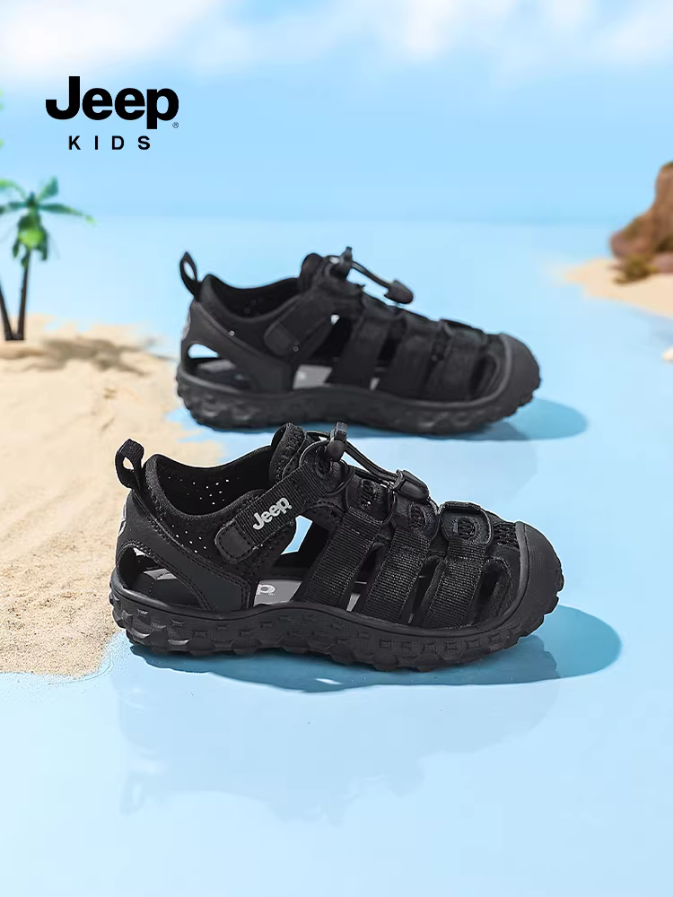 Giày nước Jeep trẻ em, dép kín mũi cho bé trai, mẫu hè 2025 mới, giày đi biển mềm đế chống trơn cho bé gái