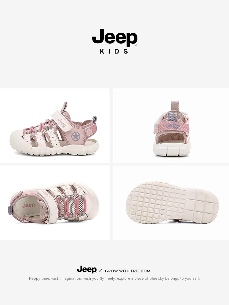 Giày Shuoxi dành cho nữ của hãng Jeep, giày đi biển, mẫu mới mùa hè 2025, giày đi nước ngoài trời chống trượt, dép kín mũi chống nước cho trẻ em.