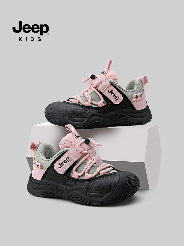 Giày trẻ em Jeep, giày chạy bộ đế mềm nhẹ cho bé gái, giày thể thao cho bé trai, giày thể thao trẻ em mới 2025, lót lông cừu mùa đông