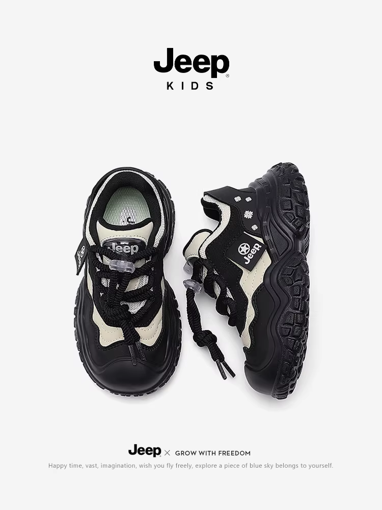 Giày thể thao bé trai Jeep mùa xuân 2025, giày trẻ em lót lông cừu cotton, giày bố, giày bé gái mùa xuân 2025