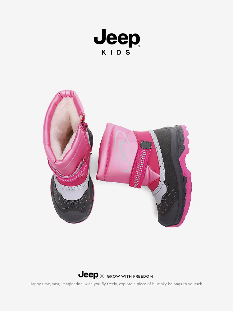 Giày bốt đi tuyết cho bé gái có lót lông cừu, mẫu mới mùa đông 2025, giày trẻ em, tích hợp da và lông thú, chống thấm nước, giày cotton cỡ lớn cho bé gái.