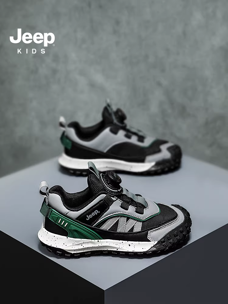 Giày thể thao bé trai Jeep, giày đi bộ chống trơn trượt, giày cotton lót lông mùa đông mới 2025, giày da trẻ em, giày trẻ em.