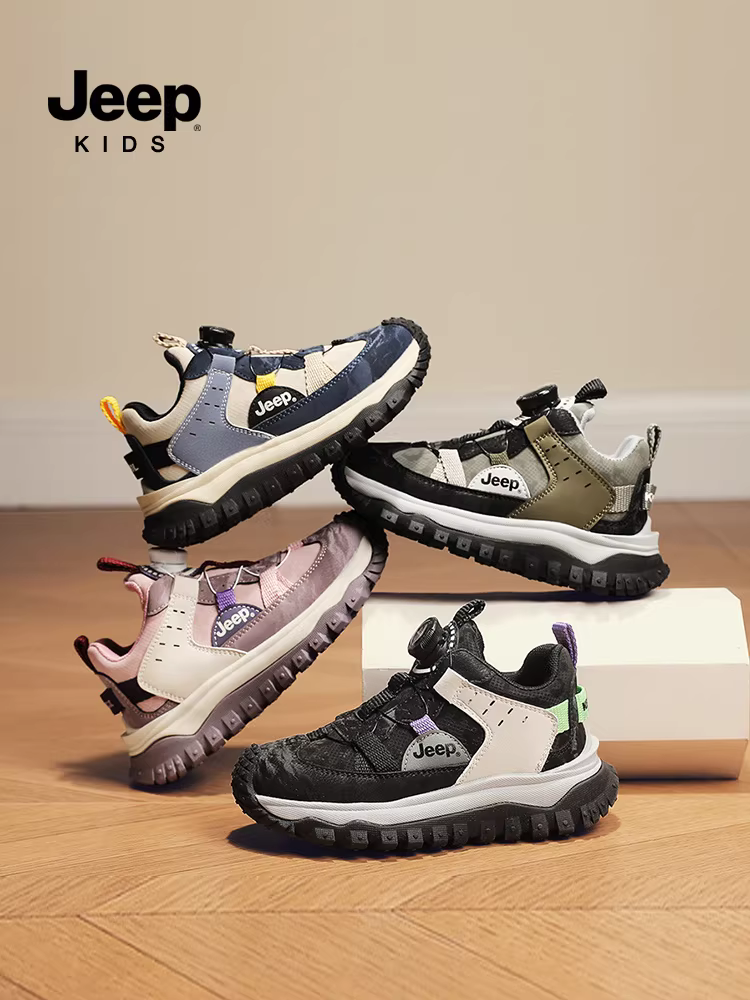 Giày trẻ em Jeep dành cho bé gái, giày cotton, giày bố cotton cỡ lớn lót lông cừu mùa đông mới 2025, dành cho trẻ lớn hơn, giày thể thao.