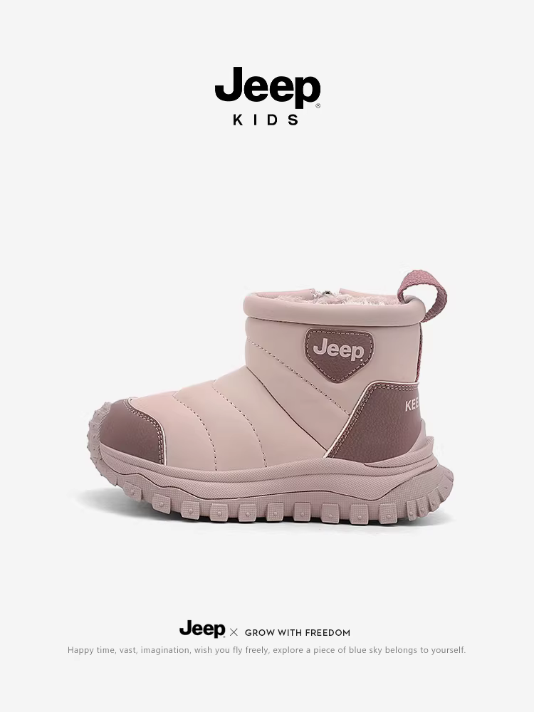 Giày bốt đi tuyết cho bé gái, giày bốt lông dày chống thấm nước, giày cotton Đông Bắc, giày bốt cotton trẻ em mới 2025, giày bốt trẻ em lót lông cừu.