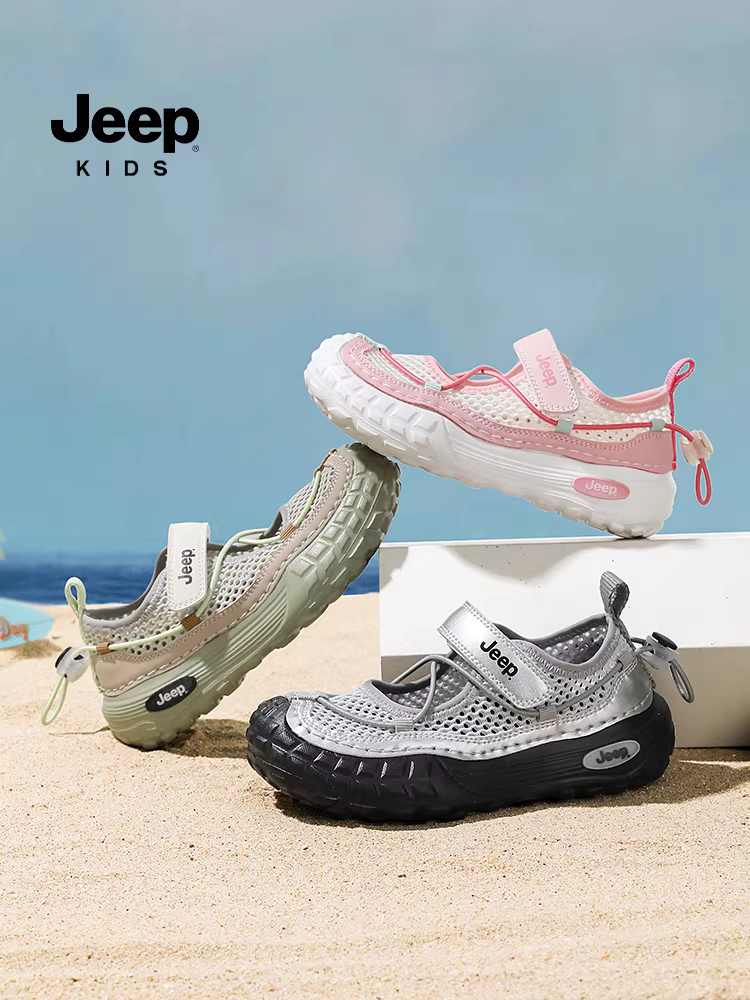 Dép trẻ em Jeep dành cho bé trai, giày đi nước mũi kín để lội nước và đi theo dòng sông, mẫu mới mùa hè 2025, giày thể thao đi biển cho bé gái, chống trơn trượt.