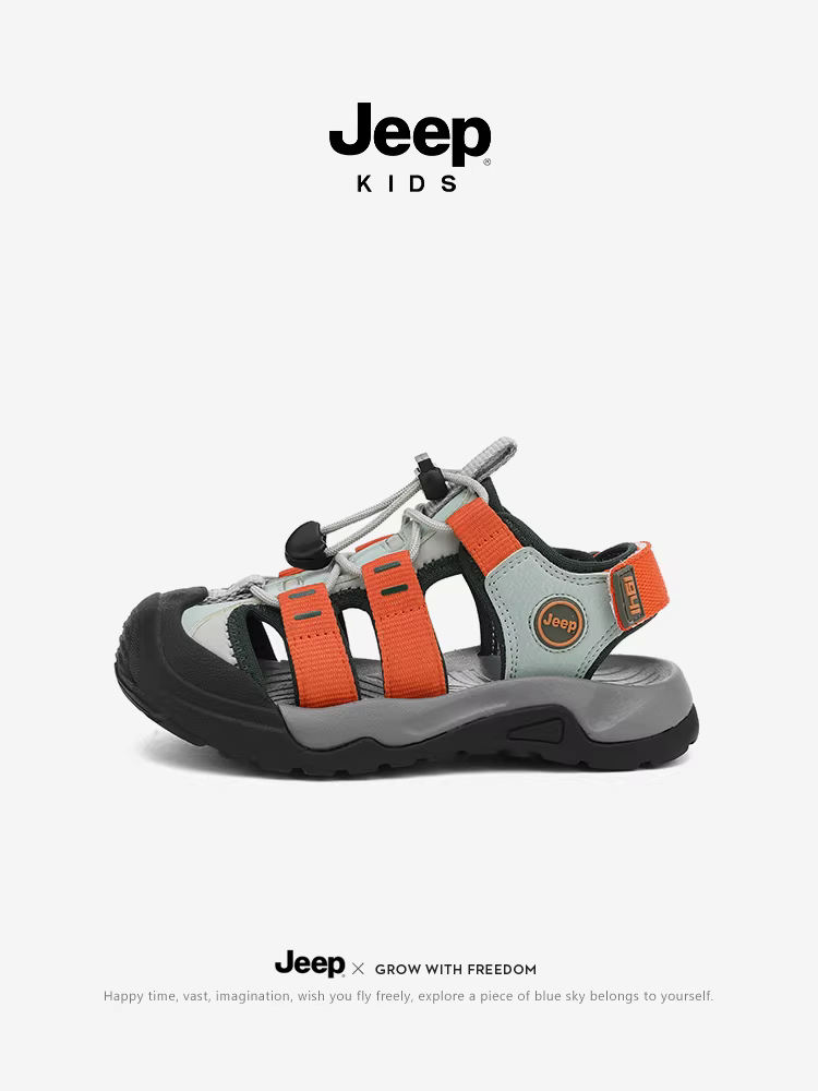 [Giảm giá] Dép trẻ em Jeep Mùa hè 2025 Giày đi biển mới dành cho bé trai Giày đi biển mũi kín dành cho bé gái
