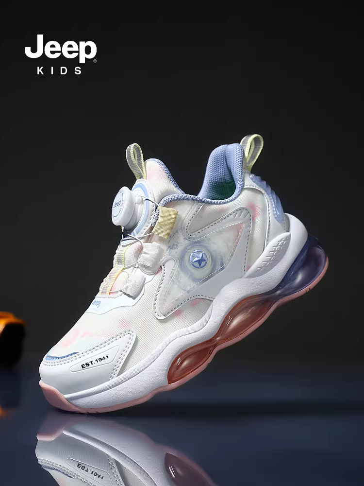 Giày trẻ em Jeep Giày phát sáng cho bé trai Giày thể thao đệm khí cỡ vừa và lớn kiểu mới mùa xuân 2025 Giày trẻ em phát quang cho bé gái