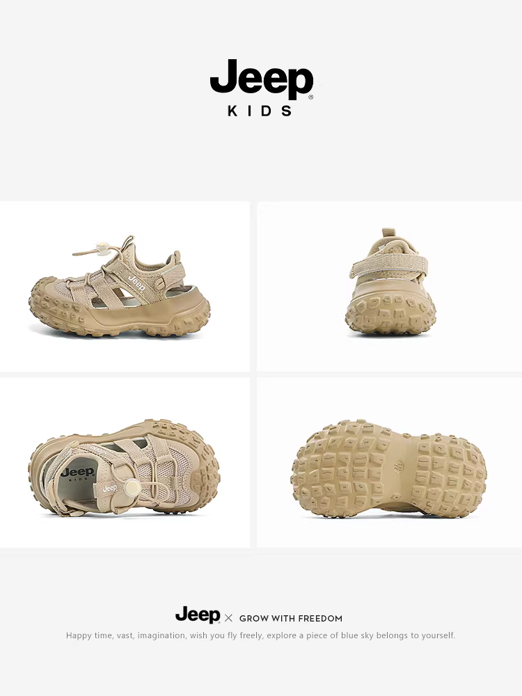 Dép kín mũi kiểu mùa hè cho bé Jeep, giày bé trai 2024, giày nước cho bé gái, giày đi biển
