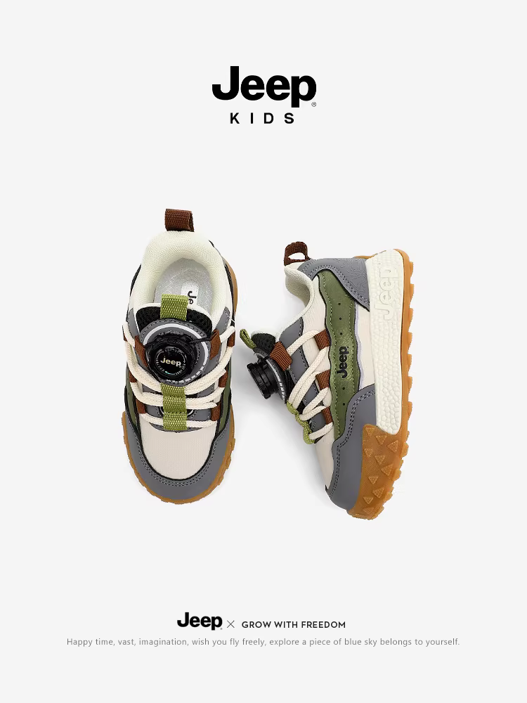 Giày trẻ em Jeep, giày đi bộ ngoài trời cho trẻ em, giày chạy bộ đế mềm mùa thu mới 2025 cho bé trai, giày thể thao mùa xuân và mùa thu cho bé gái