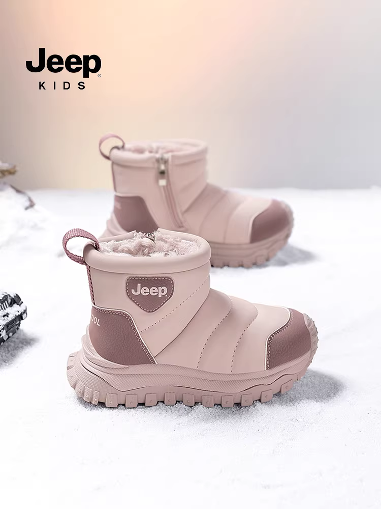 Giày bốt đi tuyết cho bé gái, giày bốt lông dày chống thấm nước, giày cotton Đông Bắc, giày bốt cotton trẻ em mới 2025, giày bốt trẻ em lót lông cừu.