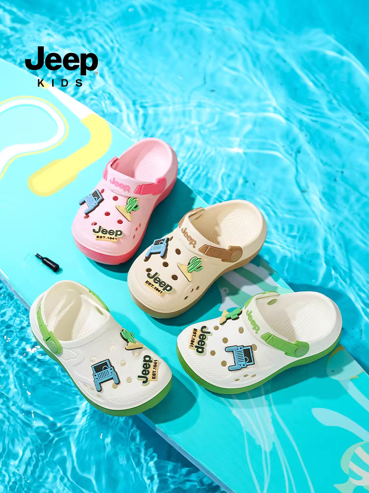 Giày đi biển cho bé trai Jeep, guốc, giày đi nước ngoài trời mới mùa hè 2025, dép và sandal cho bé gái