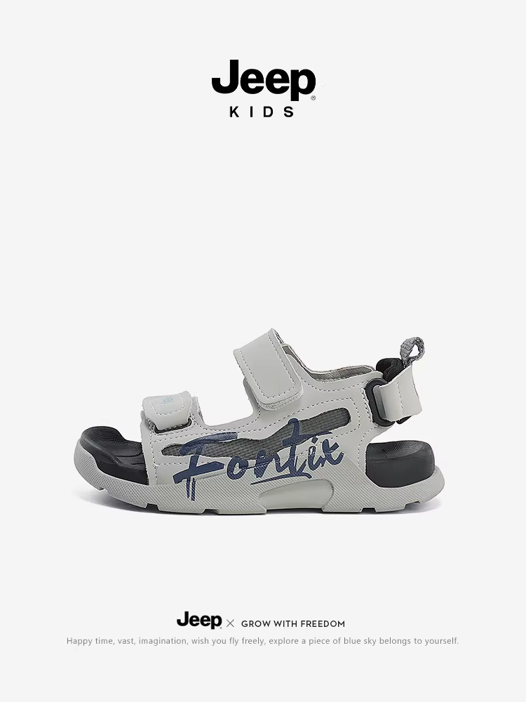Dép bé trai Jeep, kiểu dáng thể thao đế mềm mùa hè, giày trẻ em mới 2025, giày đi biển cho bé trai