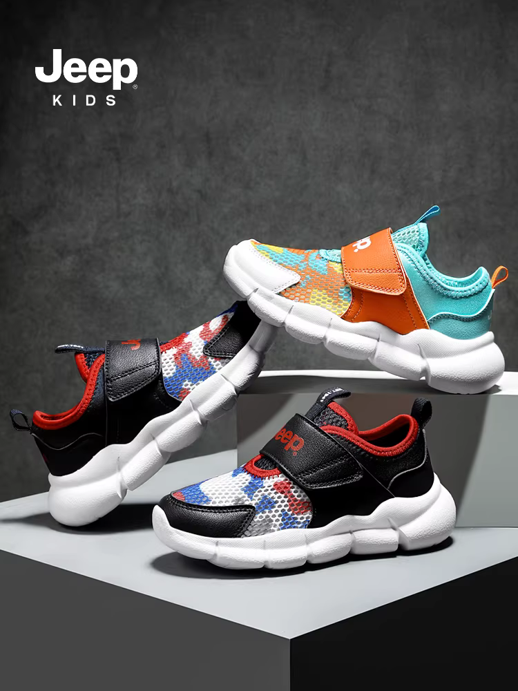 Giày thể thao lưới trẻ em Jeep mùa thu 2025 kiểu mới giày bướm mềm đế mềm chống trơn cho bé gái bé trai