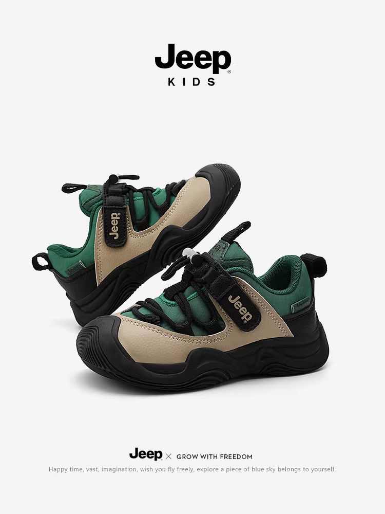 Giày thể thao đế mềm dành cho trẻ em của hãng Jeep, giày chạy bộ nhẹ có lót lông cừu mùa đông dành cho bé gái, giày cotton đôi dành cho bé trai thương hiệu mới 2025.
