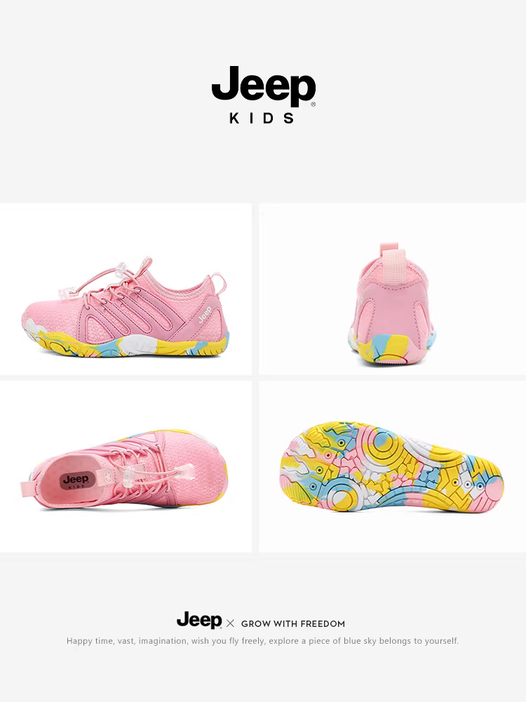 Giày đi nước dành cho bé gái của hãng Jeep để lội nước trên bãi biển, nhanh khô và thoáng khí, thích hợp để bơi lội và lặn, mẫu giày thể thao trẻ em mùa hè 2025 mới thích hợp để đi bộ đường dài trên sông.