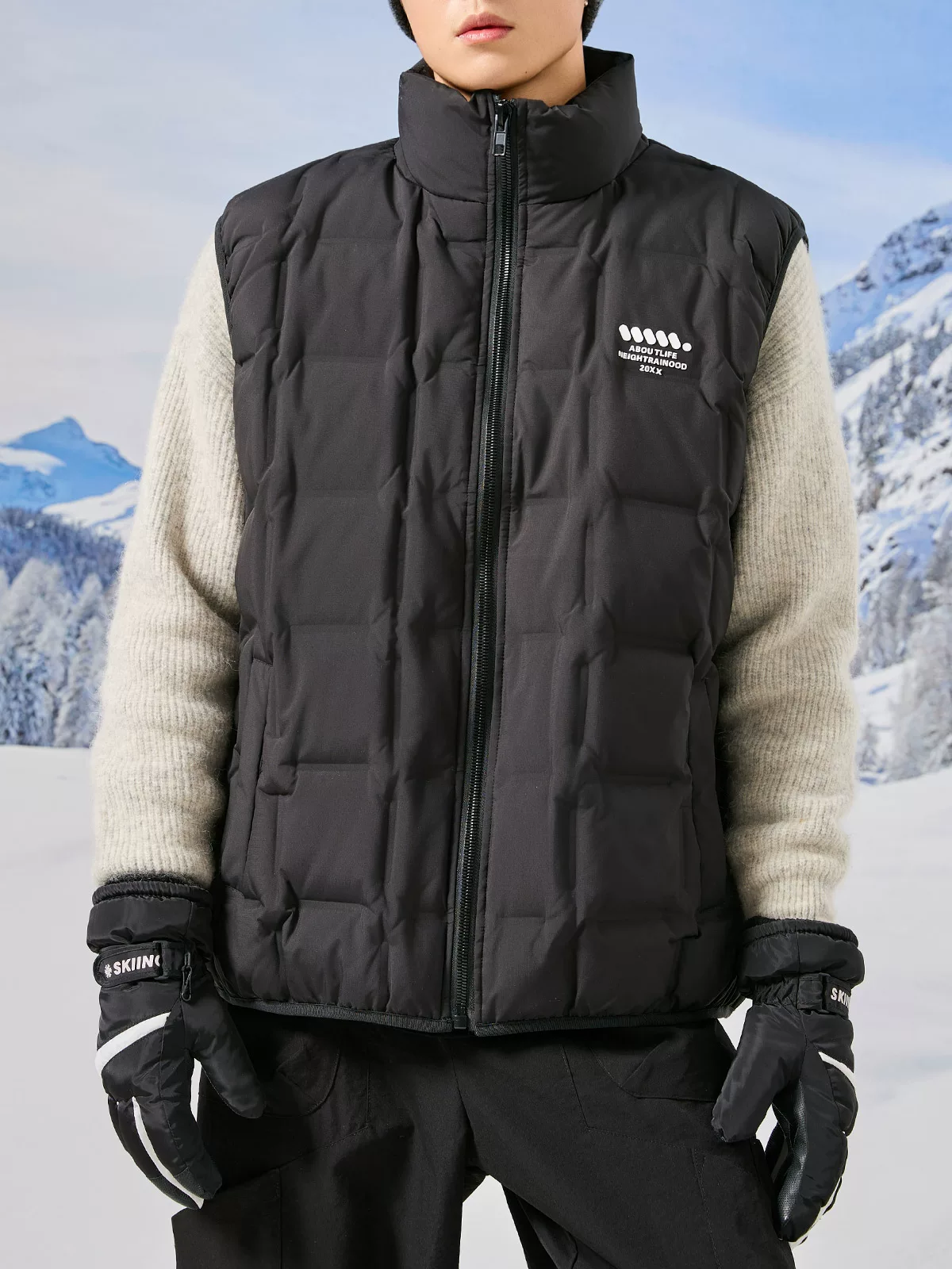 Áo vest lông vũ 90% dành cho nam và nữ, kiểu dáng cặp đôi, áo khoác cổ đứng họa tiết kim cương mùa đông, dáng rộng, áo vest dày dặn giữ ấm.