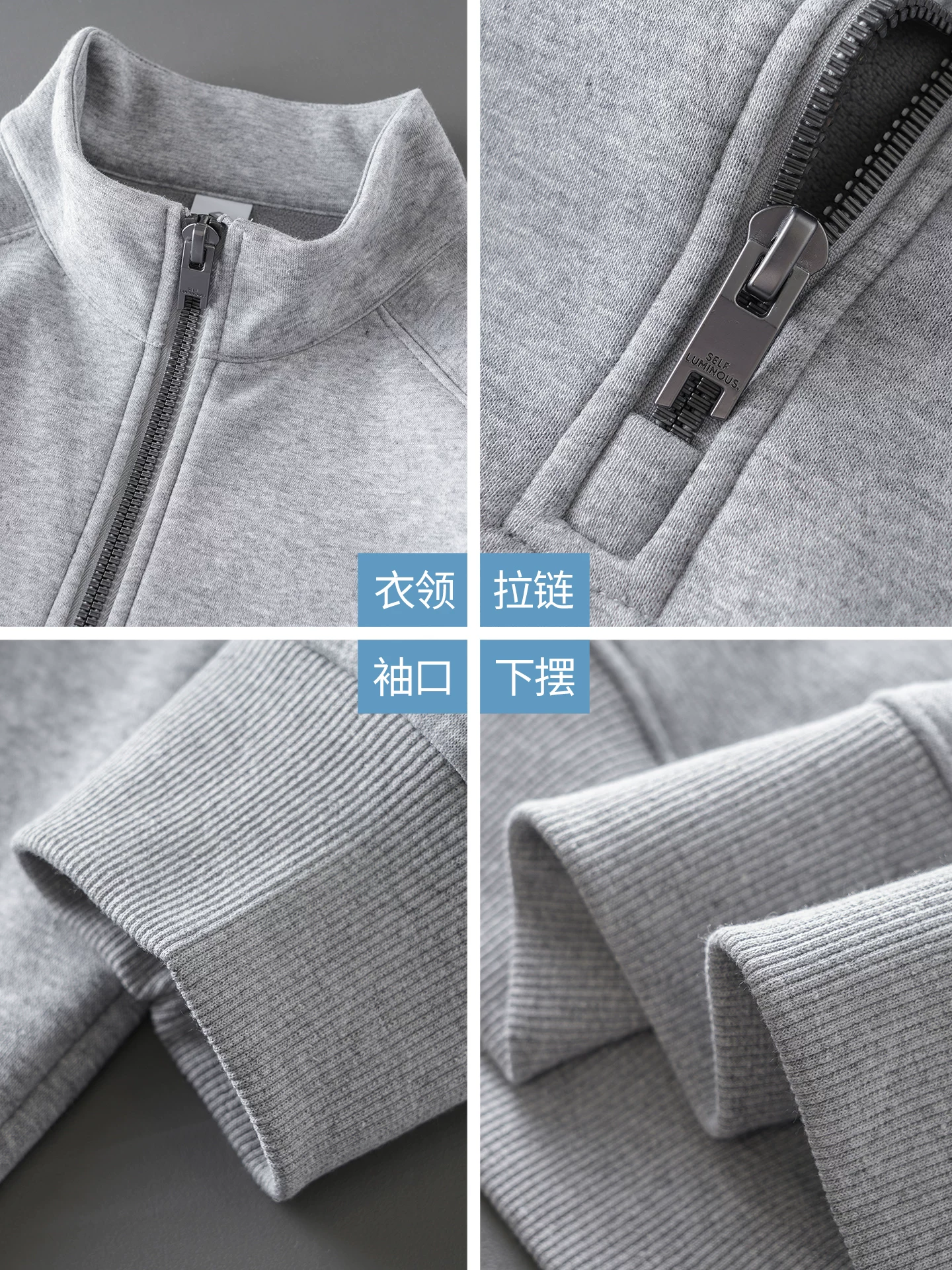 Áo nỉ nửa khóa kéo OMZM dành cho nam, dày dặn cho mùa thu đông, lớp lót lông cừu, cổ đứng, áo khoác dài tay giữ nhiệt.