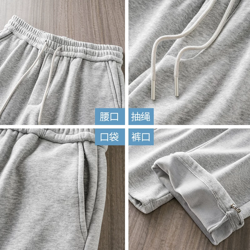 Quần cargo lót lông cừu hạng nặng OMZM460G dành cho nam, phong cách thu đông, quần dài có dây rút kiểu jogger, dày dặn và ấm áp, quần ống thẳng thông thường.