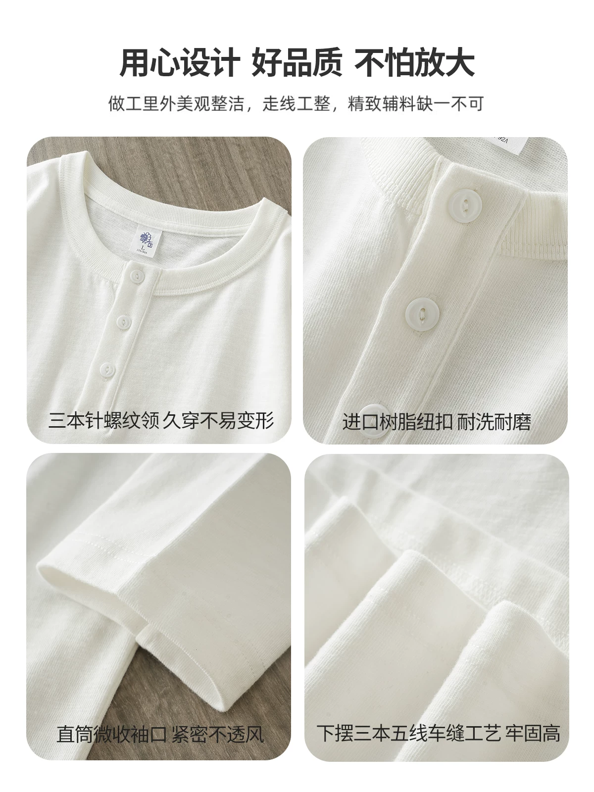 Áo thun nam cổ henley tay dài, chất liệu cotton 100%, dày dặn 400G, kiểu dáng Mỹ, thích hợp làm lớp lót mùa thu đông, màu trơn.